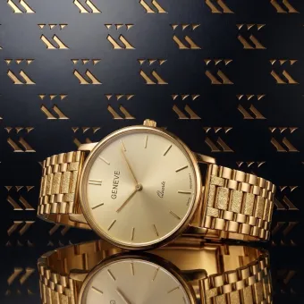 Золотий годинник Geneve для чоловіків 14k mw004y&mbw001y
