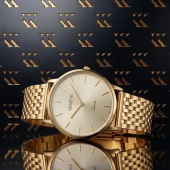 Sunshine Glow 14k Gold Men's Watch Geneve mw004y&mbw005y
