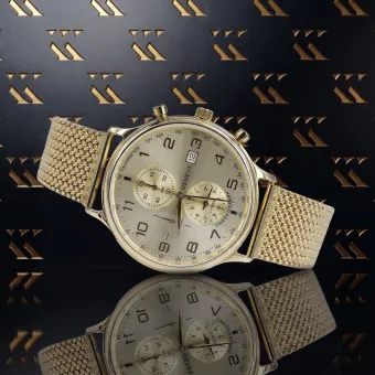 Reloj de Hombre en Oro Amarillo 14k 585 Geneve mw005y&mbw014y