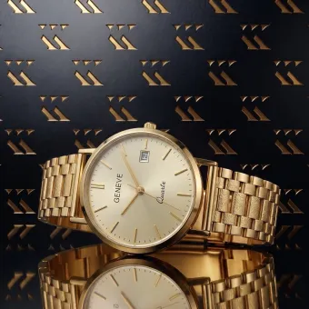 Итальянские желтые часы из золота 14k 585 для мужчин Генева mw006y&mbw001y