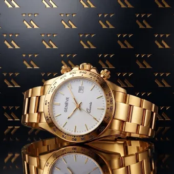 Złoty zegarek męski 14k 585 Geneve mw006ydw&mbw009y