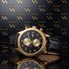 14 Karat Gelbgold, Schwarz, Silber, Weiß, Gol Herrenuhr. mw007y