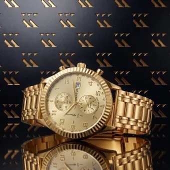 Желтое золото 14k 585 мужские часы Geneve mw007y&mbw012yo