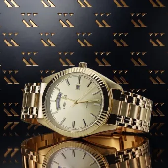 Montre Geneve pour homme en or jaune 14 carats 585 mw008ydy&mba012yo