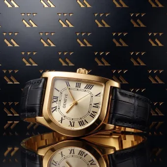 Russische Rose 14 Karat Gold 585 Geneve Herrenuhr mw009r