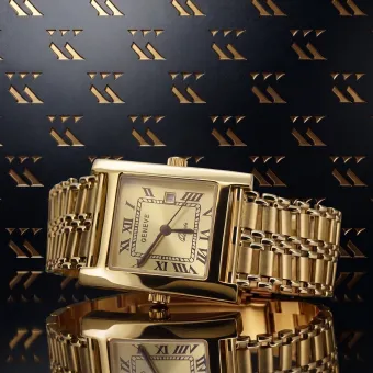 Montre Italienne Jaune 14k 585 Or Homme Genève mw009y&mbw011y