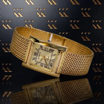 Ceas de mână bărbați din aur galben 14k Geneve, inspirat de Italia mw009y&mbw014y
