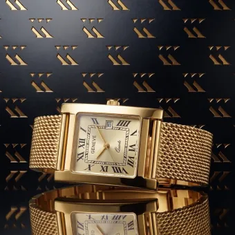 Дамски дамски часовник от жълто 14k злато Geneve mw009y&mbw014y-f