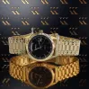 Italienische Gelbgold Herrenuhr mit schwarzem Zifferblatt Geneve mw013ydbc&mbw012y