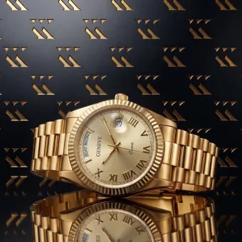 Montre Homme en Or Jaune 14k 585 Genève mw013ydg&mbw012yo