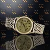 Goldene 14k 585 Herren Unisex Uhr mit weißem Zifferblatt Geneve. mw013ydy&mbw013yo