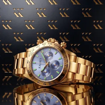 14K Gold Men's Watch, Blue Dial, 40mm - Geneve