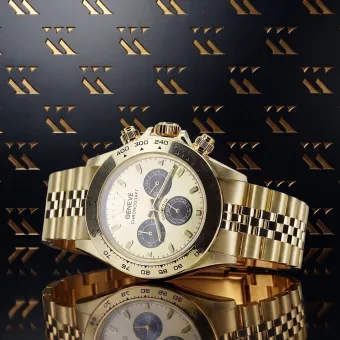 Amarillo 14k 585 hombres de oro Geneve reloj mw014ydgb implicambw022y