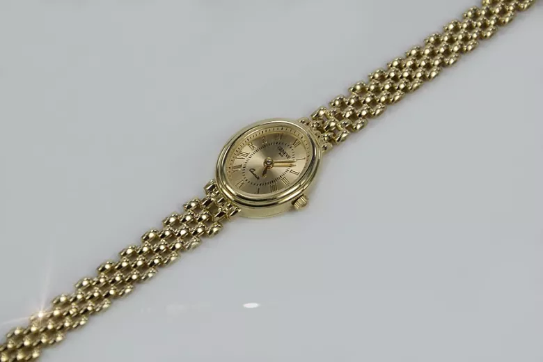 Reloj de dama Geneve en oro amarillo italiano de 14 quilates lw074y