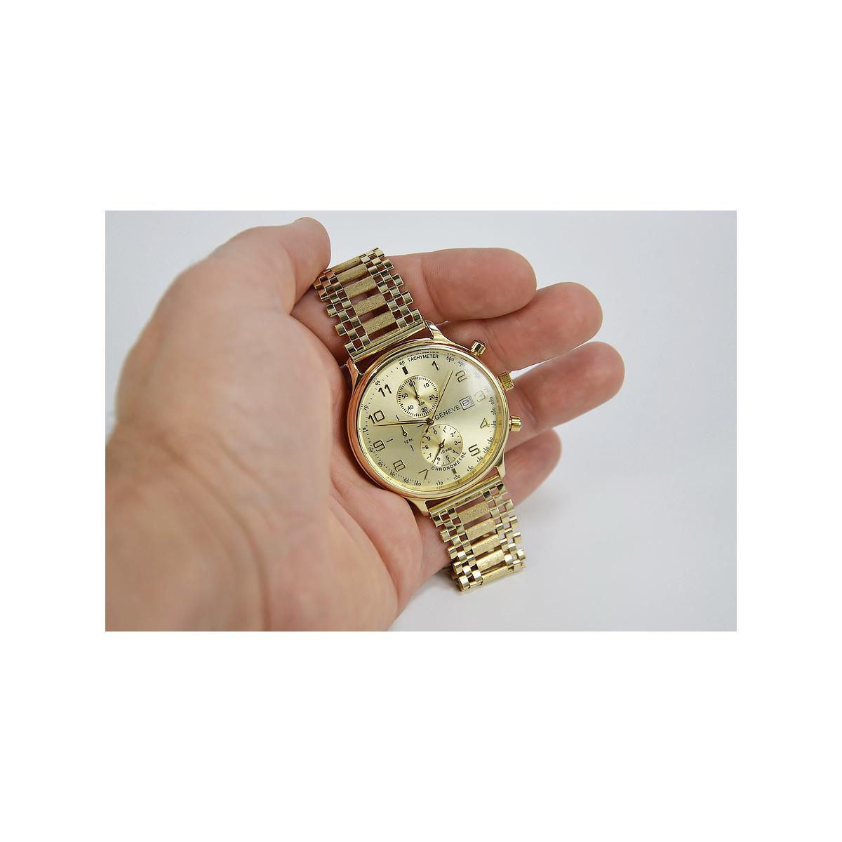 Gelb 14k 585 Gold Herrenuhr Geneve - Luxusuhrenkollektion mw005y&mbw010y