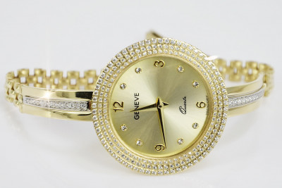 Montre pour dame en or jaune 14 carats, O. Geneve Cadeau de Dame lw113y