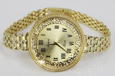 14K Yellow Gold Diamond Geneve Lady Watch Gift lw114y