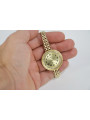 Italienische gelbgoldene Damenuhr Geneve Lady Geschenk 14 Karat Gelbgold lw114y