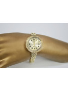 Italienische gelbgoldene Damenuhr Geneve Lady Geschenk 14 Karat Gelbgold lw114y