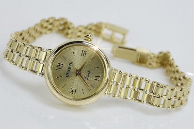 Italian 14K Yellow Gold Diamond Lady Geneve Watch lw028y