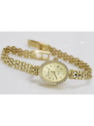 Damen Armbanduhr aus 14 Karat Gelbgold Geneve lw032y