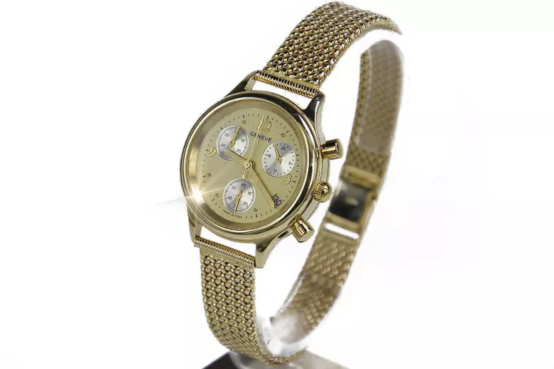 Reloj de oro para hombre Geneve ★ zlotychlopak.pl ★ Pureza de oro 585 333 Precio bajo!