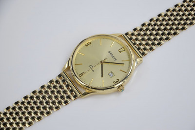 Итальянские мужские часы из желтого золота 14k 585 Geneve mw017y&mbw008y