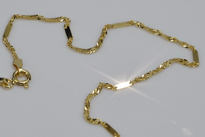 Collar de cadena de corte de diamante de oro amarillo italiano de 14 quilates, 1,25mm, 50c cc012y