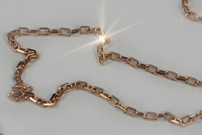 Italian 14k Yellow Gold Anchor Chain with Diamond Cut 3 Different Stones cc006y