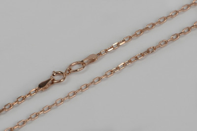 Italian 14k Yellow Gold Anchor Chain with Diamond Cut 3 Different Stones cc006y