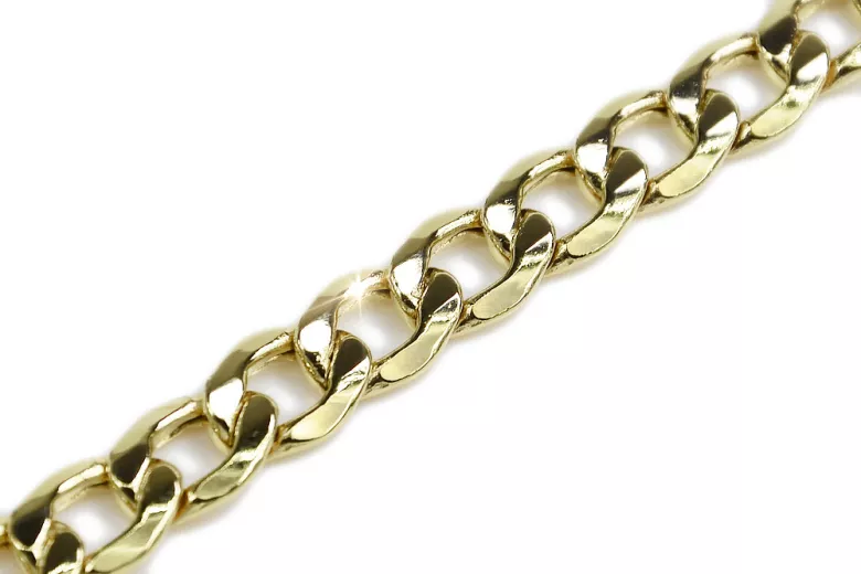 "14K Italian Yellow Gold Gourmette Chain Necklace" cc037y