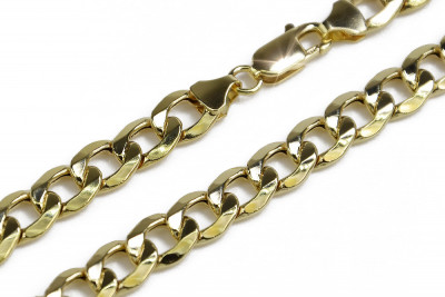 "14K Italian Yellow Gold Gourmette Chain Necklace" cc037y