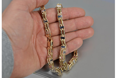 "Stunning 14K Yellow White Gold Chain Necklace" cc051yw