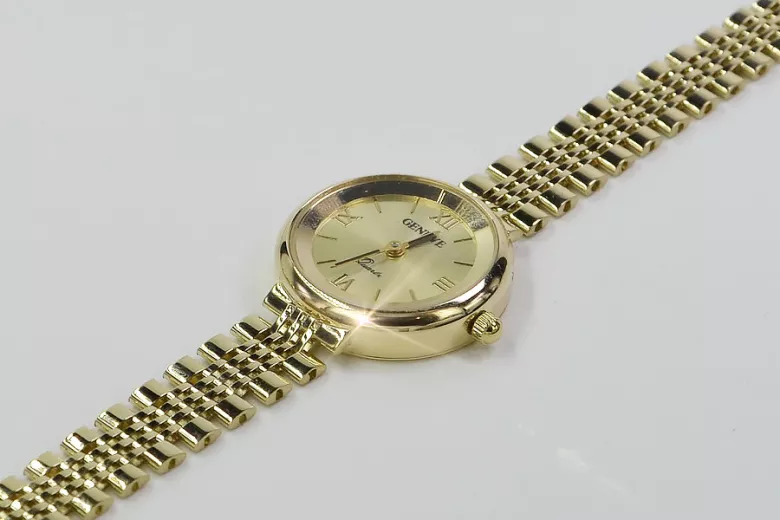 14 Karat Gelbgold Damen Genf Uhr lw009y