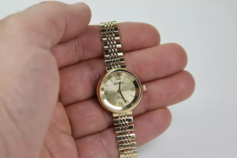 14 Karat Gelbgold Damen Genf Uhr lw009y