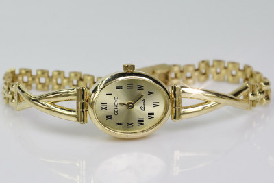 Италиански жълт златен дамски часовник Geneve Lady Gift 14K lw089y