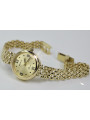 14 Karat Gelbgold Geneve Lady Geschenk Uhr lw013y