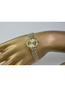 14 Karat Gelbgold Geneve Lady Geschenk Uhr lw013y