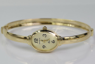 Italian 14K Yellow Gold Lady Watch - Geneve Lady Gift lw015y