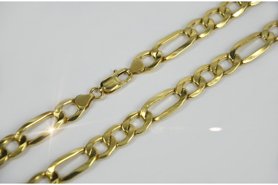 Vintage Rose Italian Yellow Gold Figaro Chain - 14K Yellow Gold 55cm 10mm cc010