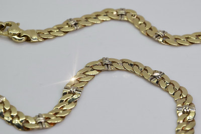 Lanț solid din aur galben 14K, 50 cm, Aur alb galben 14K, 8,50 mm, 60 cm, 55 c cc041yw