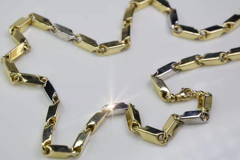 Italian 14K Yellow Gold Chain with White Gold Accents cc027yw