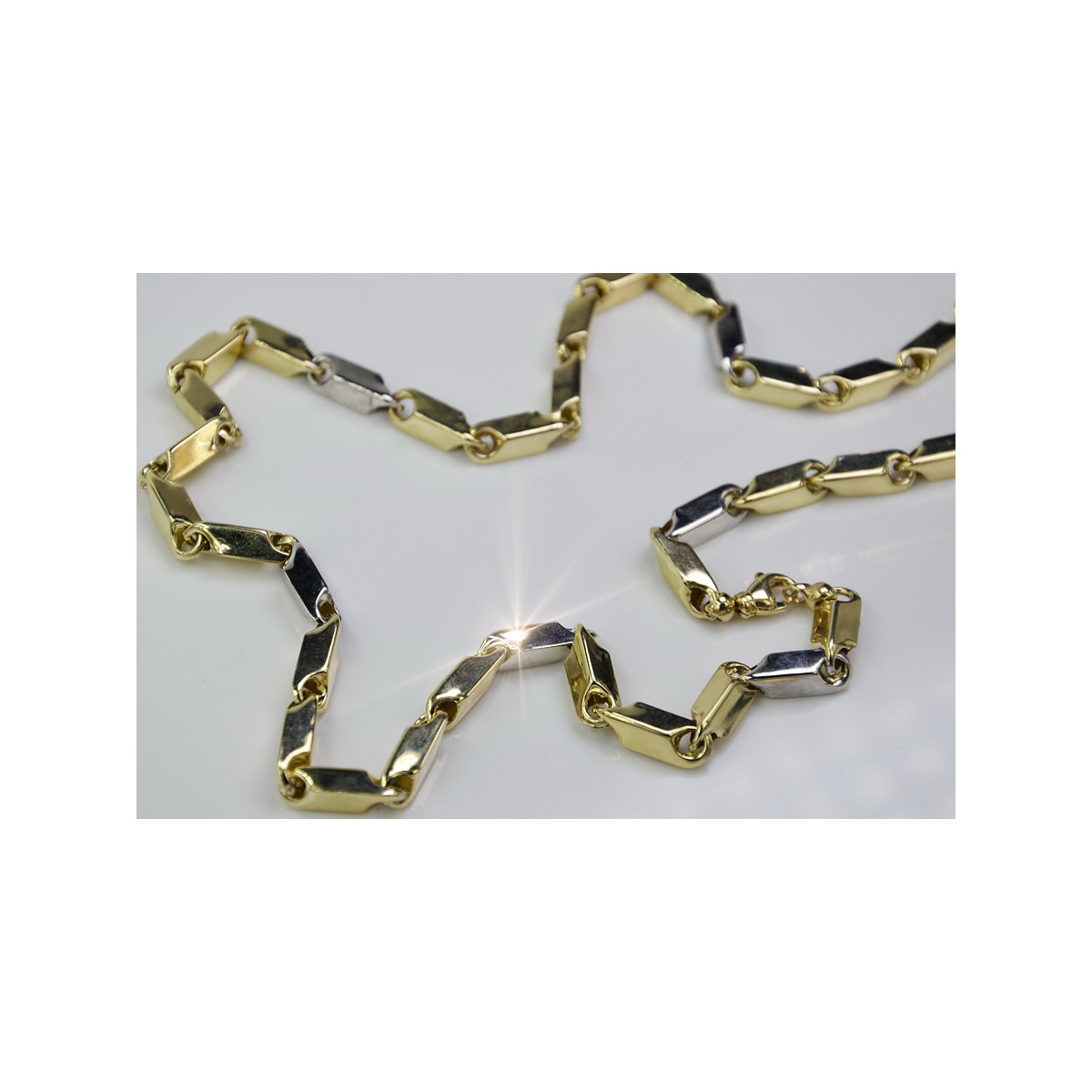 Italian 14K Yellow Gold Chain with White Gold Accents cc027yw