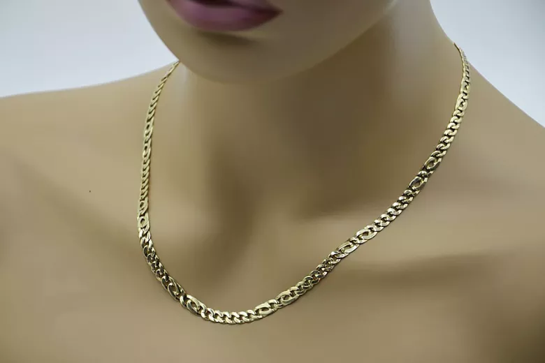 "Vintage Rose Italian Yellow Gold Chain Necklace in 14K Yellow Gold" cc023y