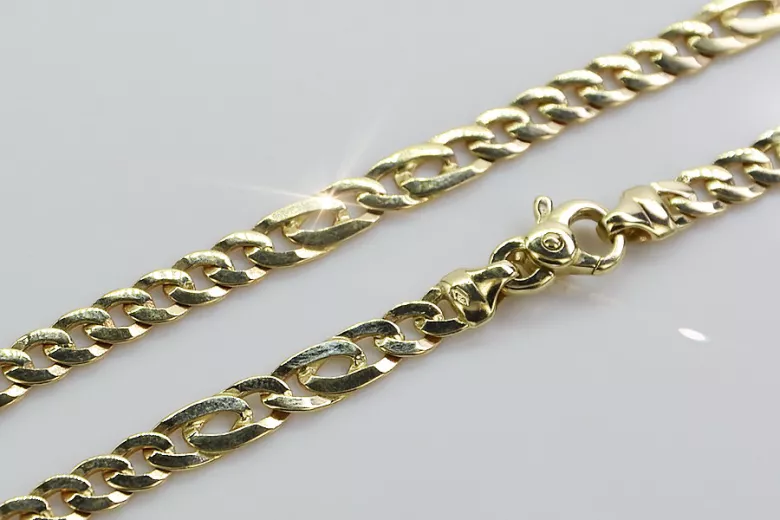 "Vintage Rose Italian Yellow Gold Chain Necklace in 14K Yellow Gold" cc023y