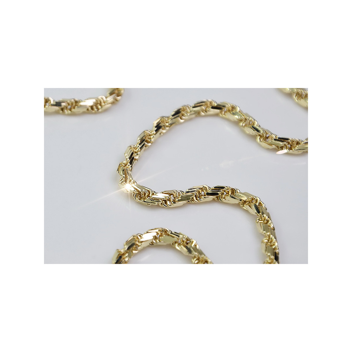 Italian 14K White and Yellow Gold Corda Rope Chain cc038y