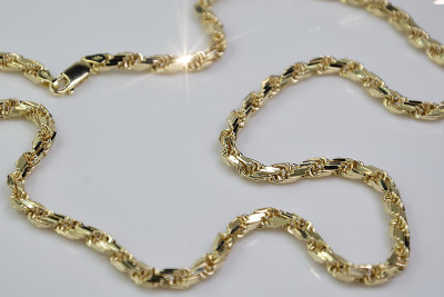 Italian 14K White and Yellow Gold Corda Rope Chain cc038y