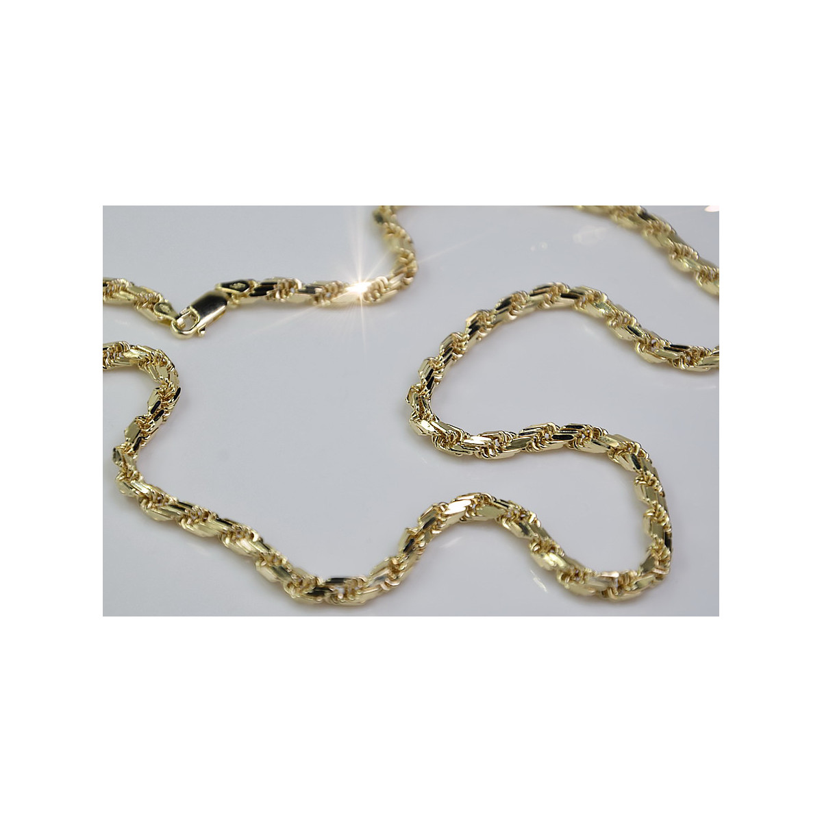 Italian 14K White and Yellow Gold Corda Rope Chain cc038y