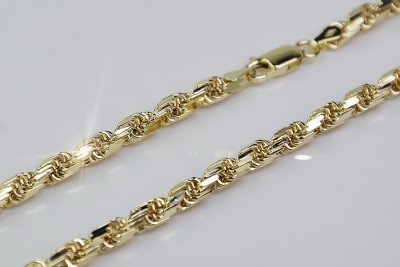 Italian 14K White and Yellow Gold Corda Rope Chain cc038y
