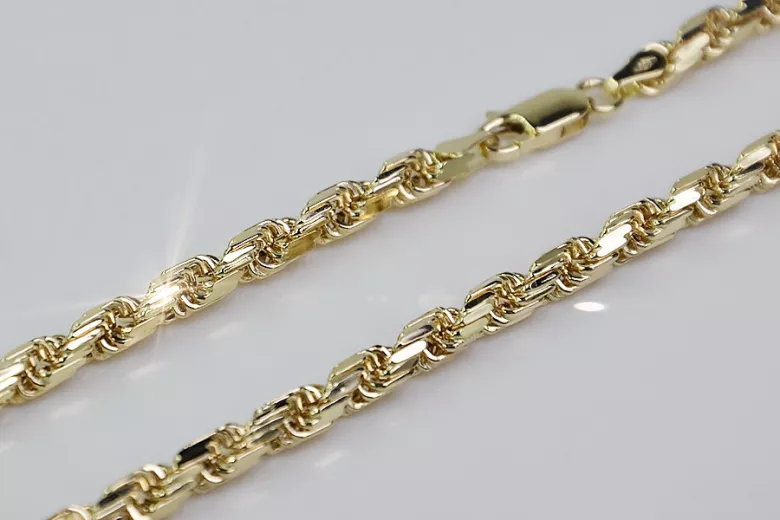 Italian 14K White and Yellow Gold Corda Rope Chain cc038y